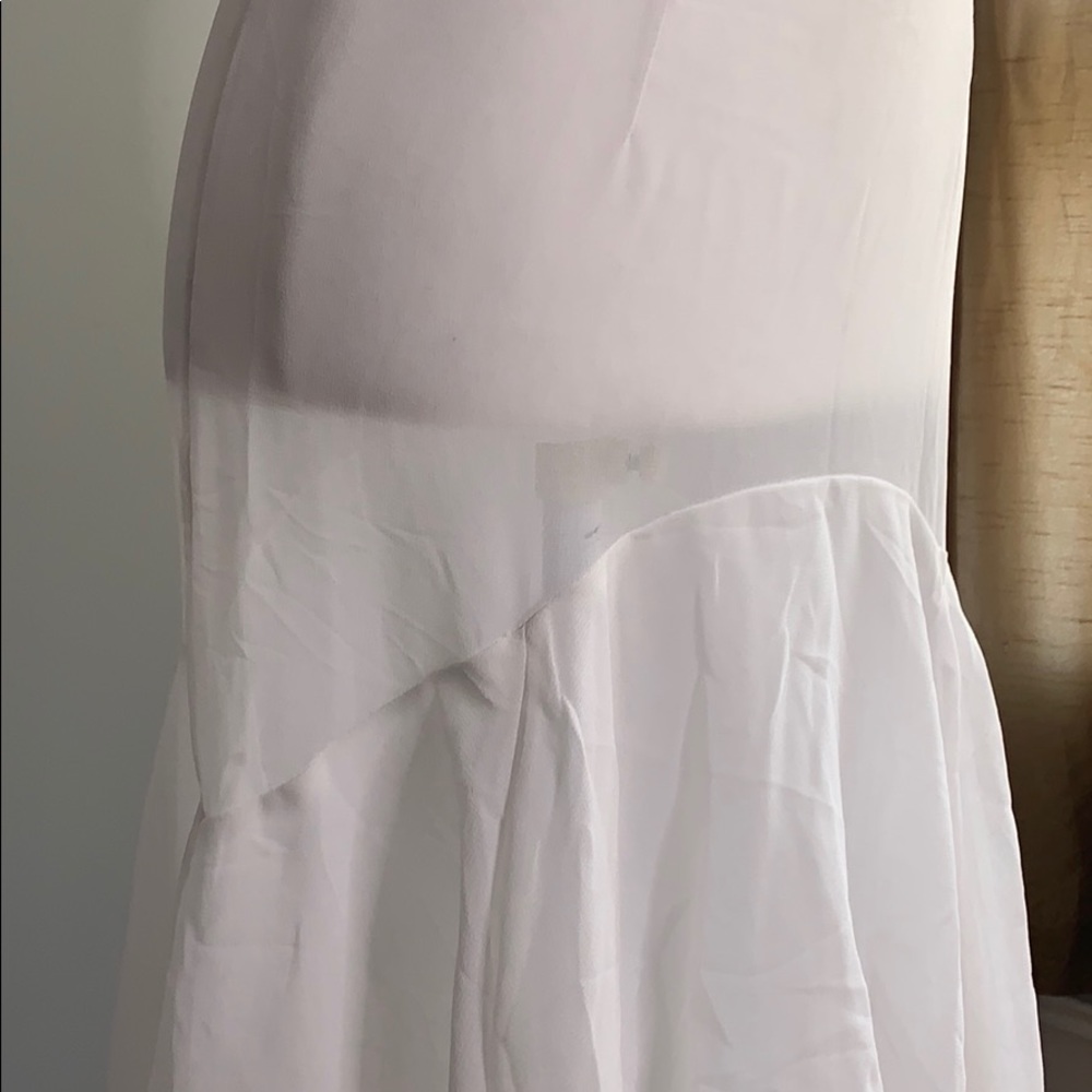 Anthropologie Sheer White Tiered Ruffle Skirt S - Picture 3 of 8